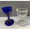 Antique Pair Of Glass Eye Baths Bristol Blue & Clear